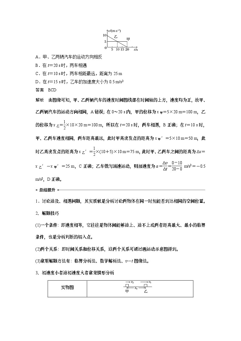 2024年高中物理新教材同步 必修第一册第2章　专题强化　追及相遇问题02