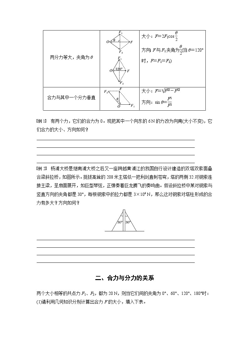 2024年高中物理新教材同步 必修第一册第3章　4　第2课时　力的合成和分解 试卷02