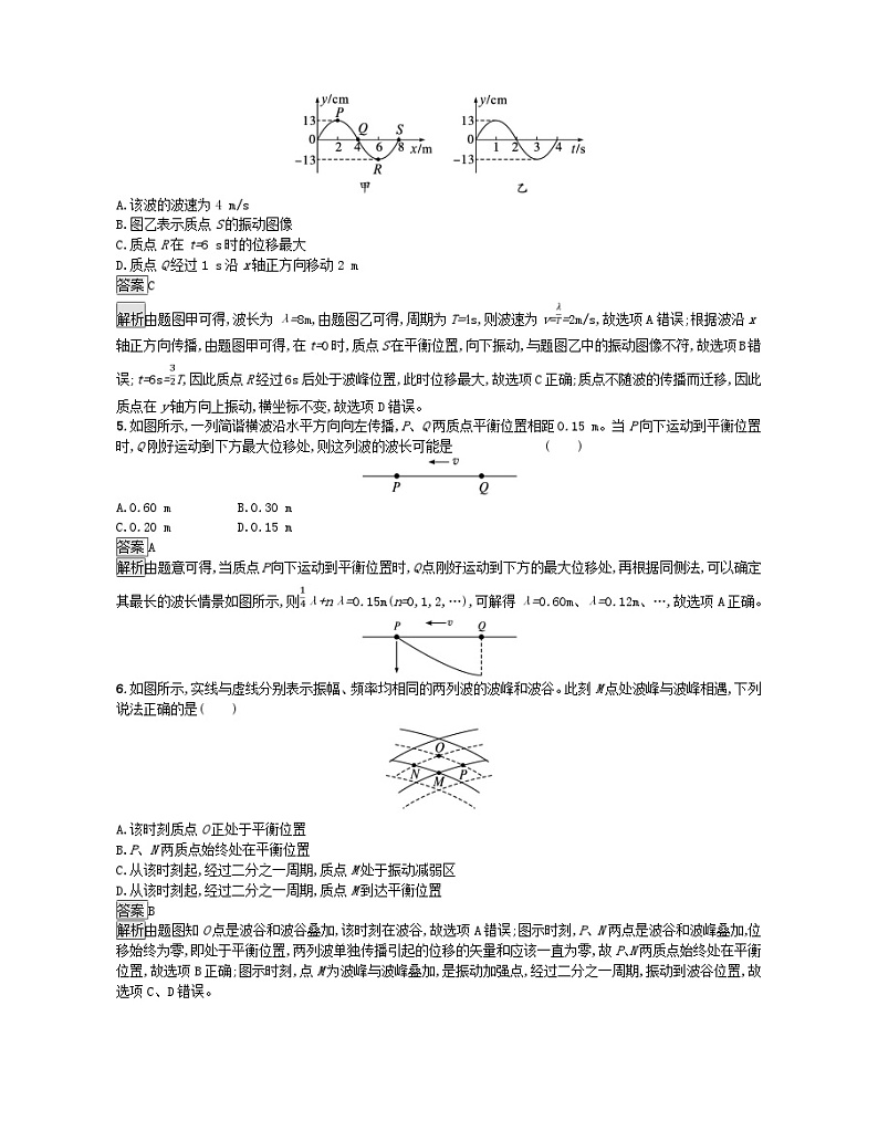 浙江专版2023_2024学年新教材高中物理第3章机械波过关检测新人教版选择性必修第一册第2页