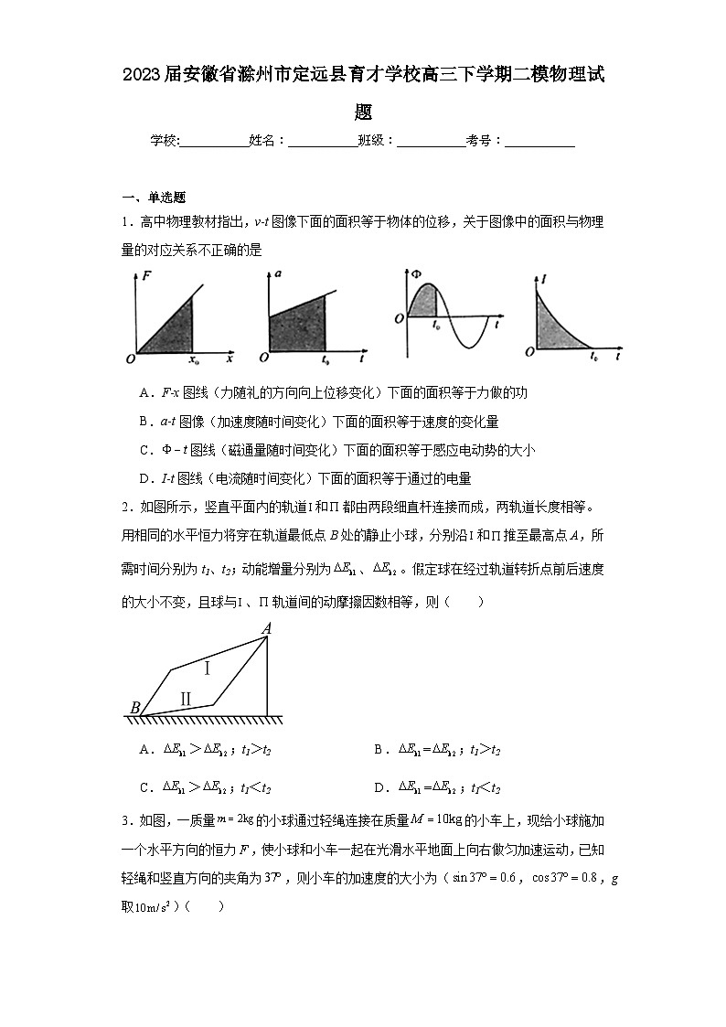 2023届安徽省滁州市定远县育才学校高三下学期二模物理试题（含解析）01