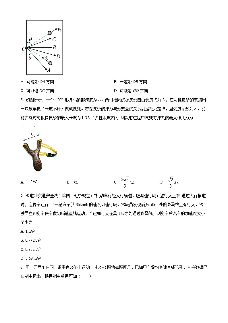2023-2024学年四川省成都市石室中学高三上学期开学考试物理试题（解析版）02