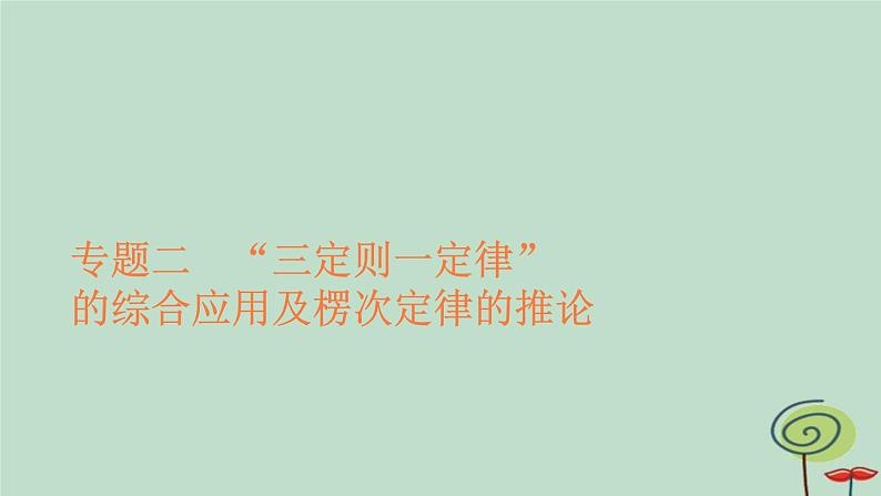 2023新教材高中物理第二章电磁感应专题二“三定则一定律”的综合应用及楞次定律的推论作业课件新人教版选择性必修第二册第1页