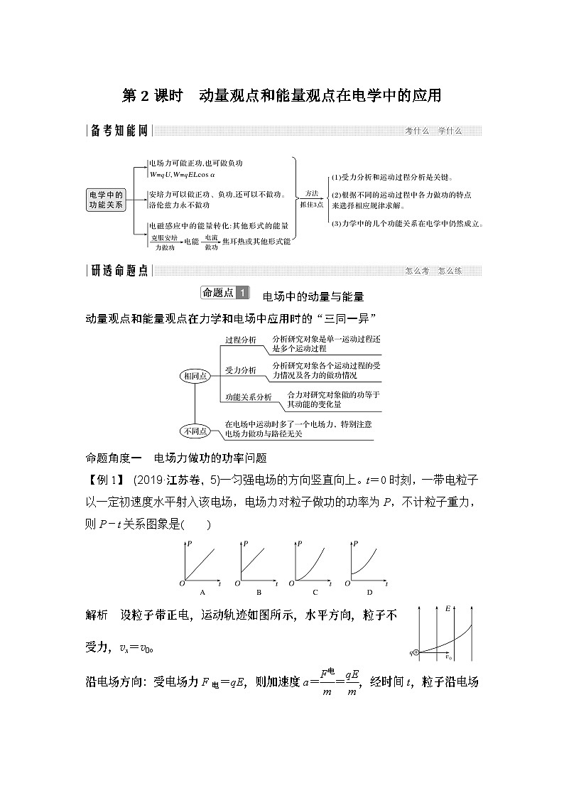 2024年高考物理大一轮复习：第2课时 动量观点和能量观点在电学中的应用 试卷01