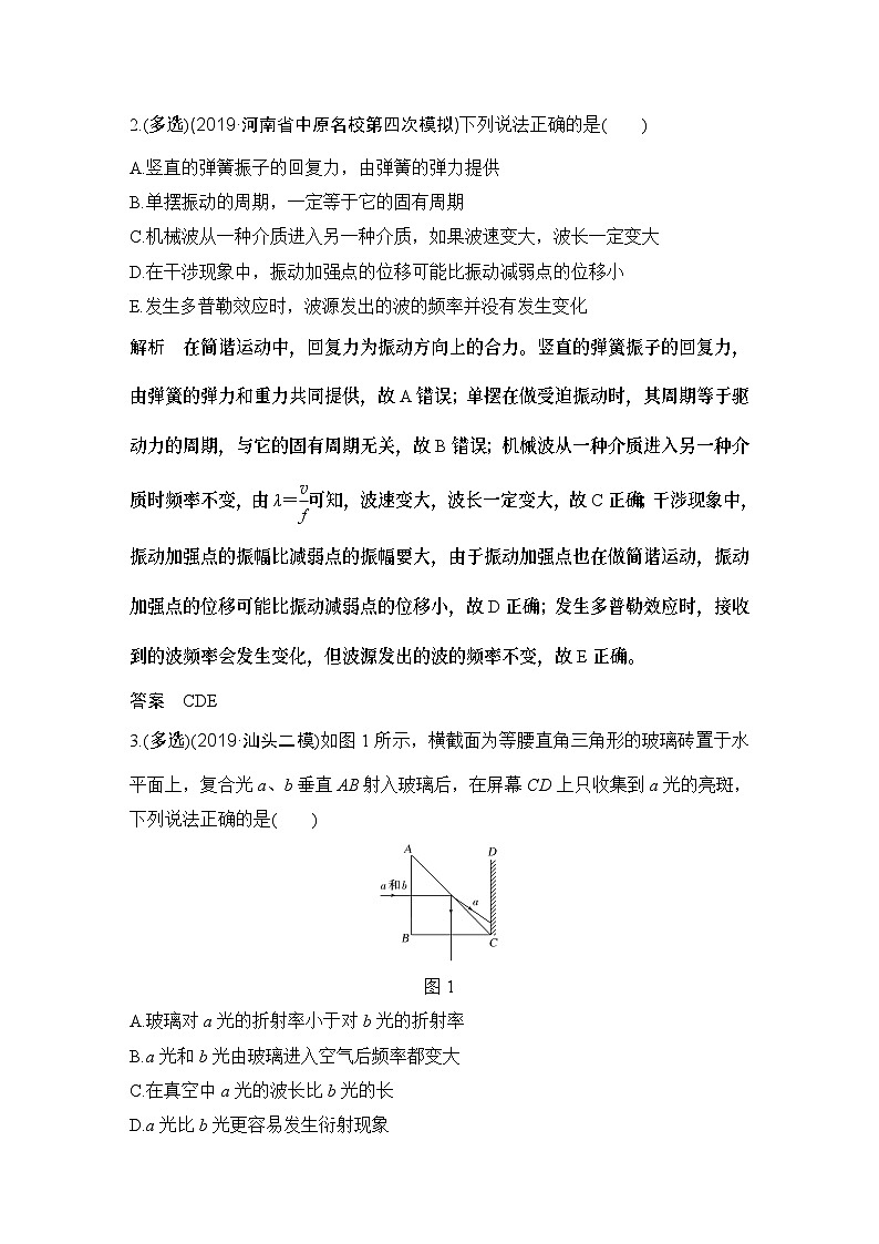 2024年高考物理大一轮复习：主题11 机械振动与机械波 光第3页