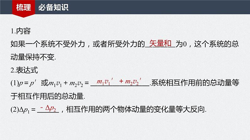 2024届高考物理一轮复习（新教材鲁科版）第七章动量守恒定律第2讲动量守恒定律及应用课件04