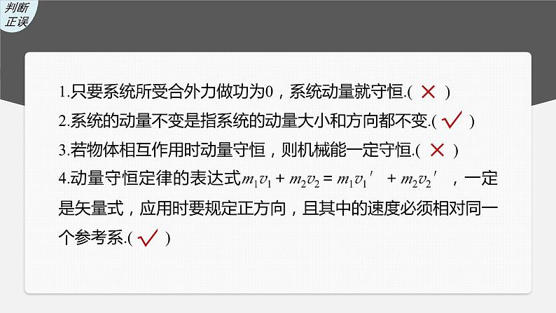 2024届高考物理一轮复习（新教材鲁科版）第七章动量守恒定律第2讲动量守恒定律及应用课件05