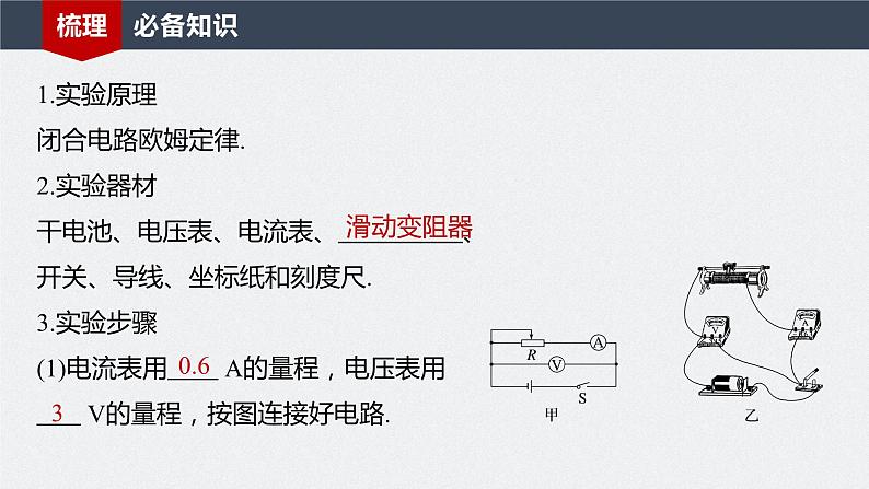 2024届高考物理一轮复习（新教材鲁科版）第十章电路及应用实验十一测量电源的电动势和内阻课件第4页