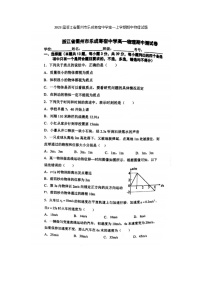 2023届浙江省衢州市乐成寄宿中学高一上学期期中物理试题