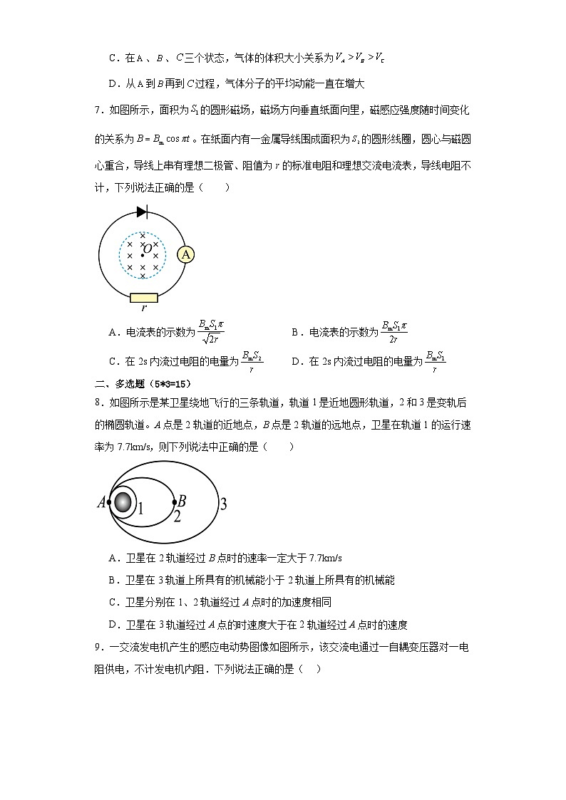 重庆市涪陵第五中学校2023-2024学年高二上学期开学考试物理试题第3页