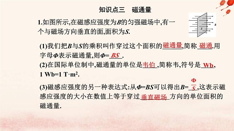 新教材2023高中物理第十三章电磁感应与电磁波初步13.2磁感应强度磁通量课件新人教版必修第三册08