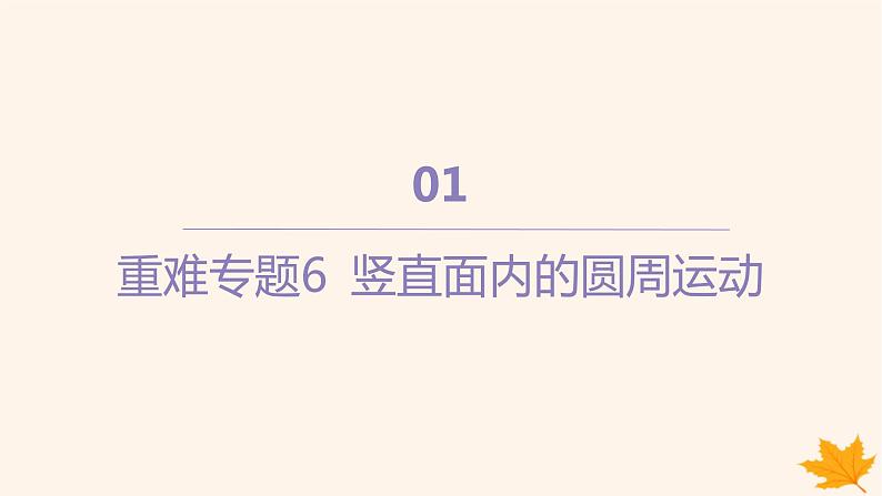 江苏专版2023_2024学年新教材高中物理第六章圆周运动重难专题6竖直面内的圆周运动课件新人教版必修第二册第1页