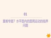 江苏专版2023_2024学年新教材高中物理第六章圆周运动重难专题7水平面内的圆周运动的临界问题课件新人教版必修第二册