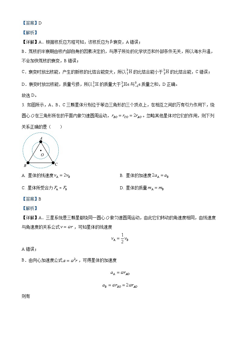 2024届江苏省南通市海安市高三上学期开学考试物理试题  （解析版）第2页