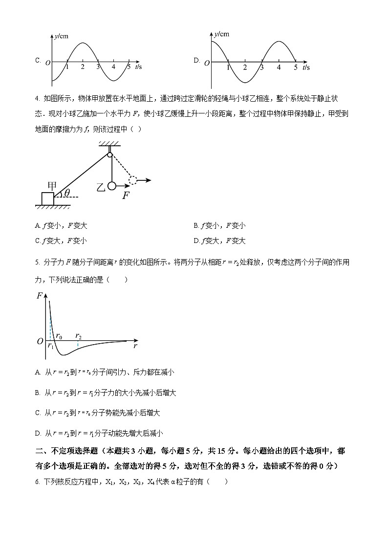 天津市耀华中学2023-2024学年高三上学期暑期学情反馈（开学考）物理试题02