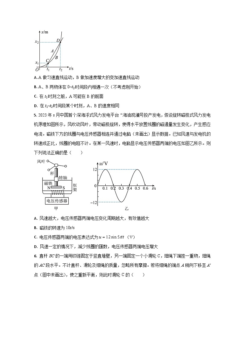 山东省淄博第五中学2023-2024学年高三上学期开学考试物理试题第2页