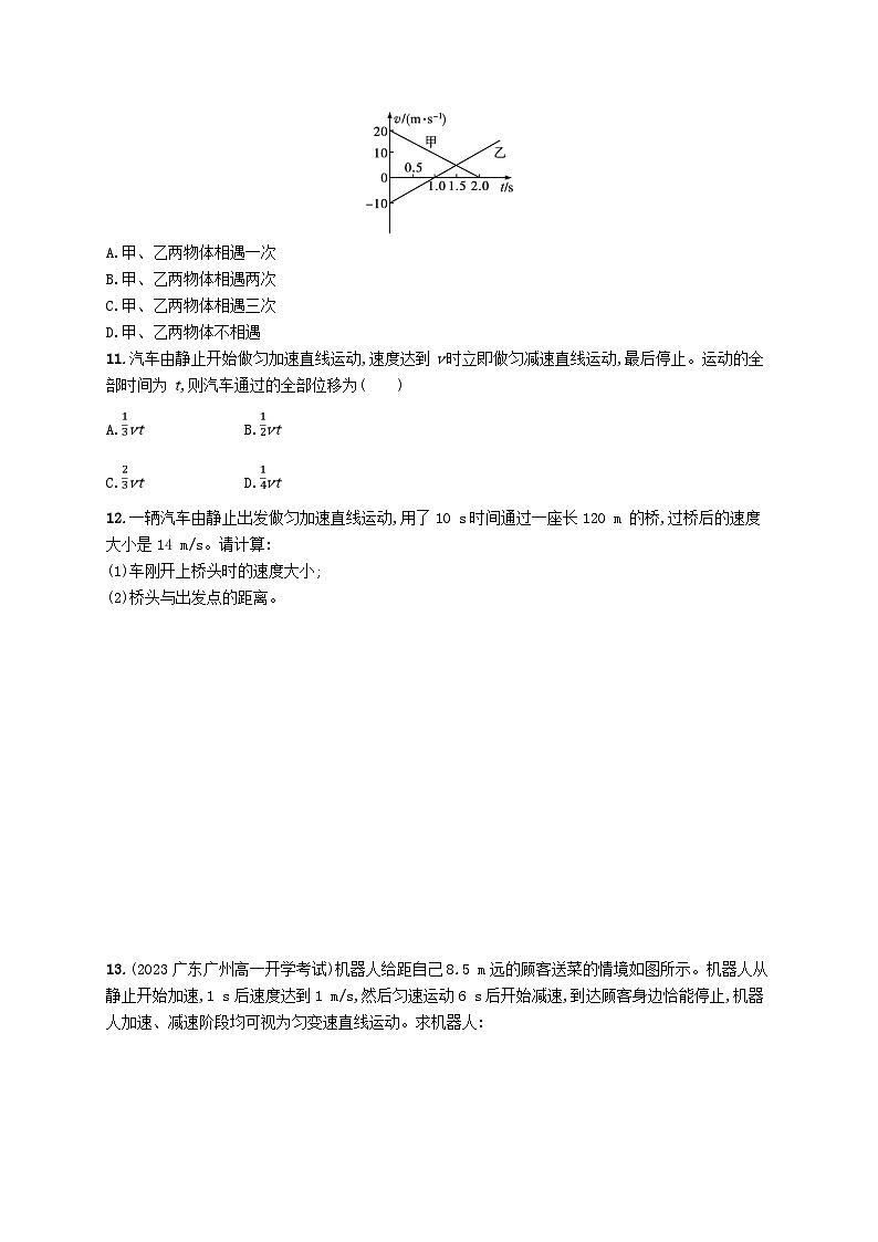 新教材2023_2024学年高中物理第2章匀变速直线运动第2节位移变化规律分层作业鲁科版必修第一册03