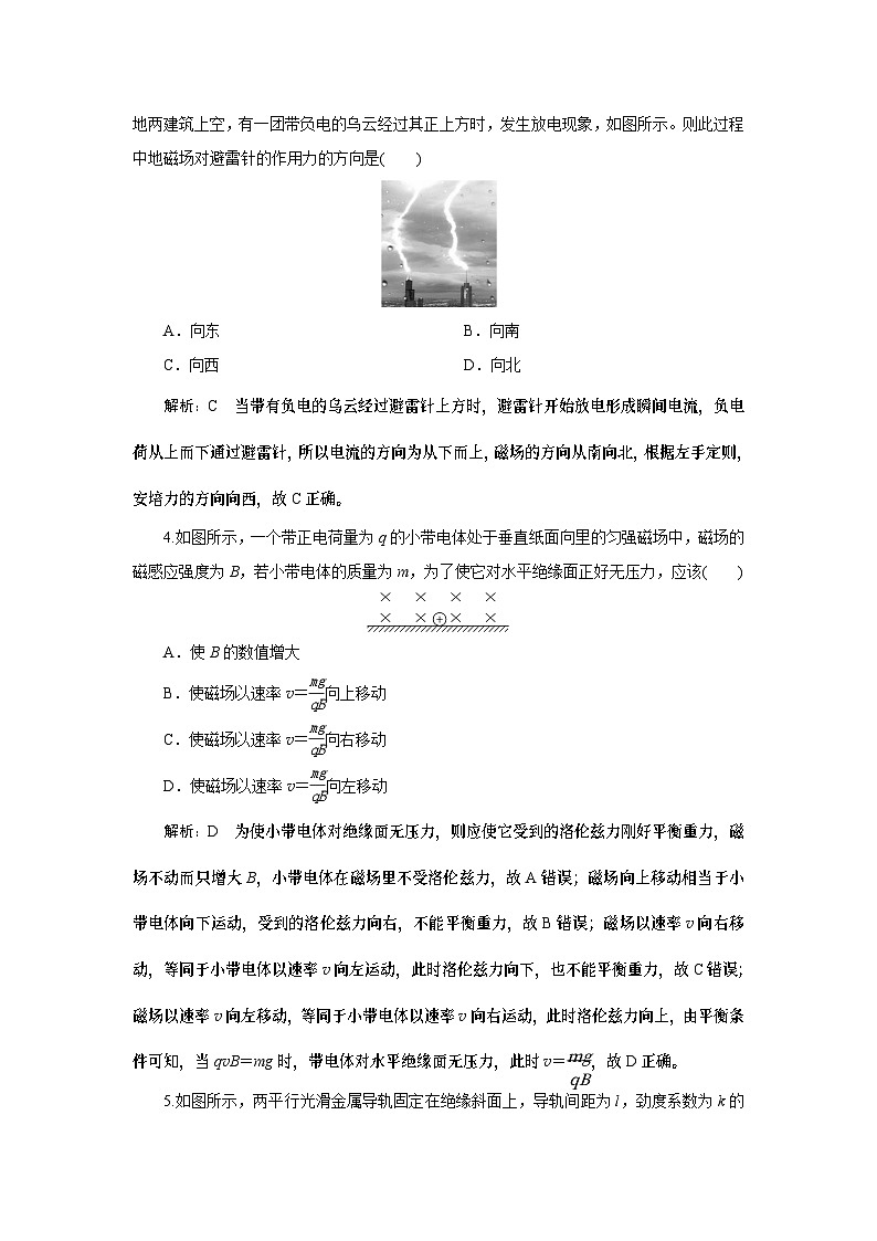 2023-2024学年鲁科版选择性必修第二册 第1章 安培力与洛伦兹力 单元测试(A卷)第2页