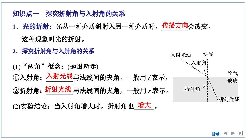 2023-2024学年鲁科版选择性必修第一册 第4章 第1节　光的折射 课件第5页