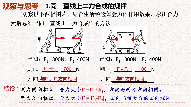 2023-2024学年人教版必修第一册 3.4 力的合成与分解（第一课时） 课件第8页