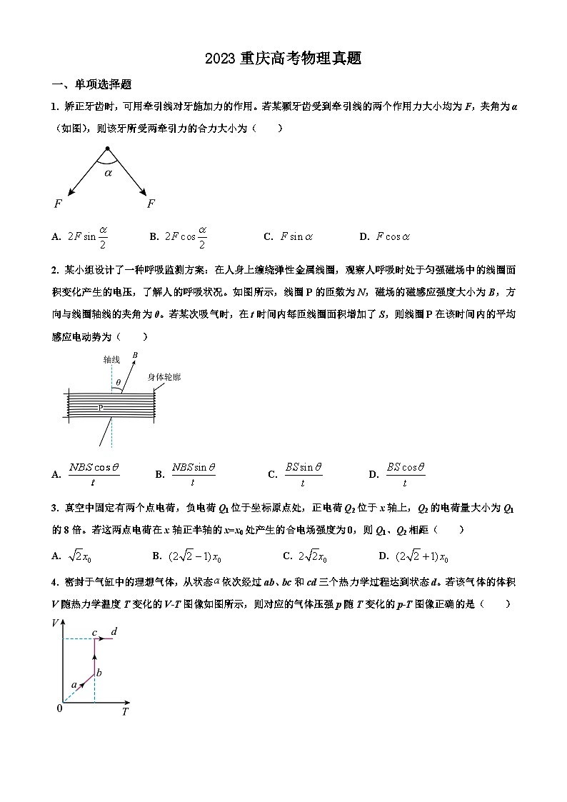 2023年高考重庆卷物理真题（原卷版）01