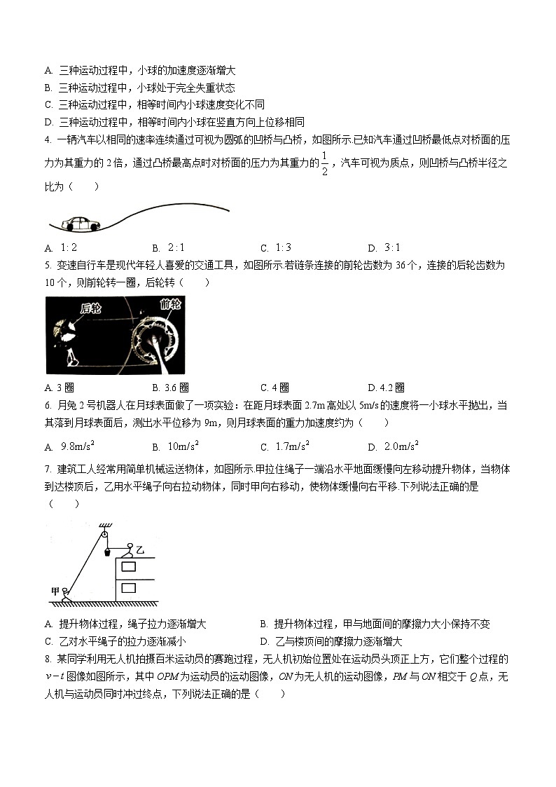 河南省TOP二十名校2023-2024学年高三上学期名校调研考试三物理试题第2页