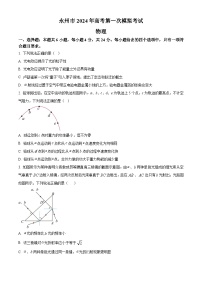 2024永州高三上学期第一次模拟考试物理试卷含解析