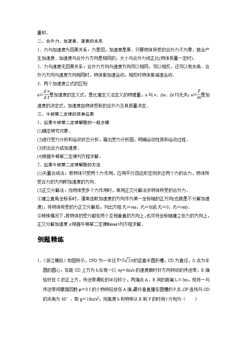 人教版（2019）高中物理必修一 期末复习10 C牛顿第二定律 提升版 试卷02