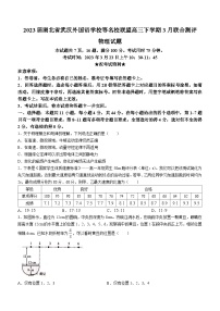 2023届湖北省武汉外国语学校等名校联盟高三下学期3月联合测评物理试题（Word版）