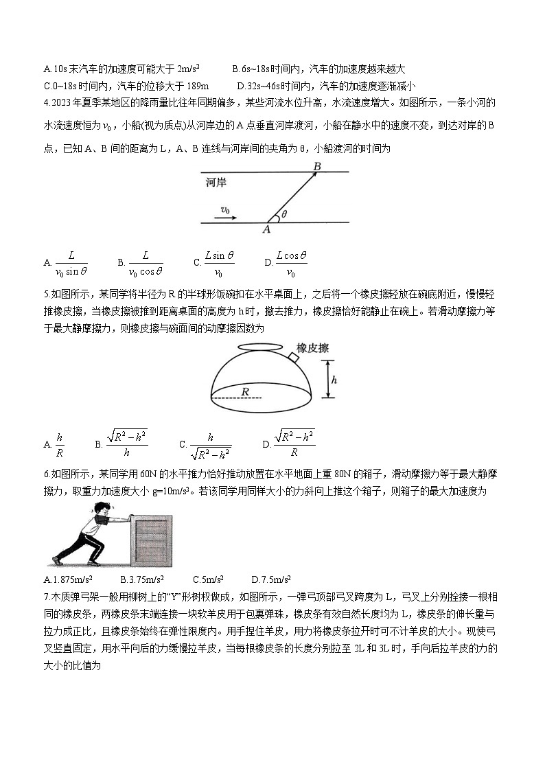 2024届内蒙古师大附中等部分名校高三上学期9月大联考物理试题（Word版）第2页