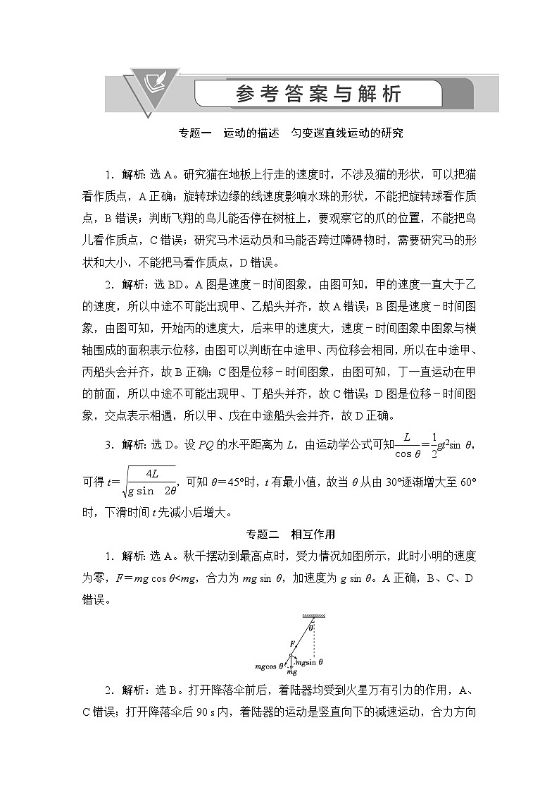 2021高考物理真题汇编-答案01