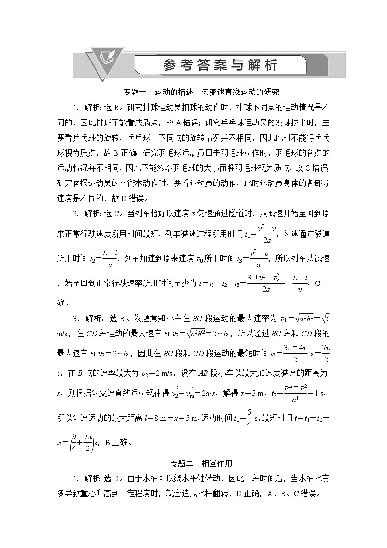 2022高考物理真题汇编-答案第1页