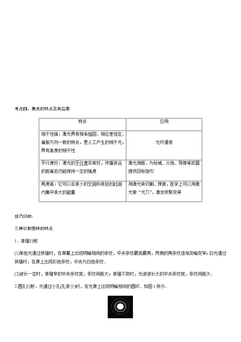 4.5-4.6 光的衍射和光的偏振　激光 高中物理学案（人教版2019选择性必修第一册）（word版无答案）02