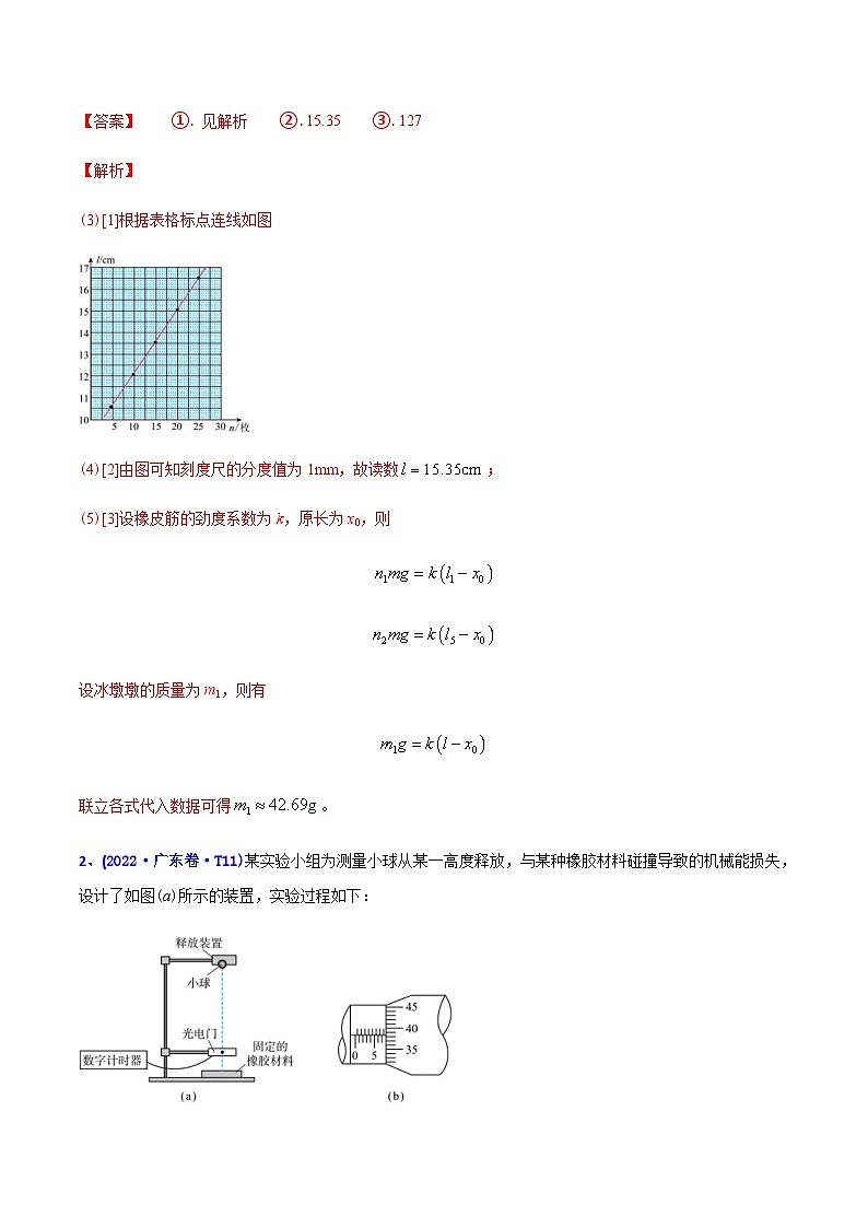 高考物理二轮复习分类训练专题17 力学实验（含解析）02