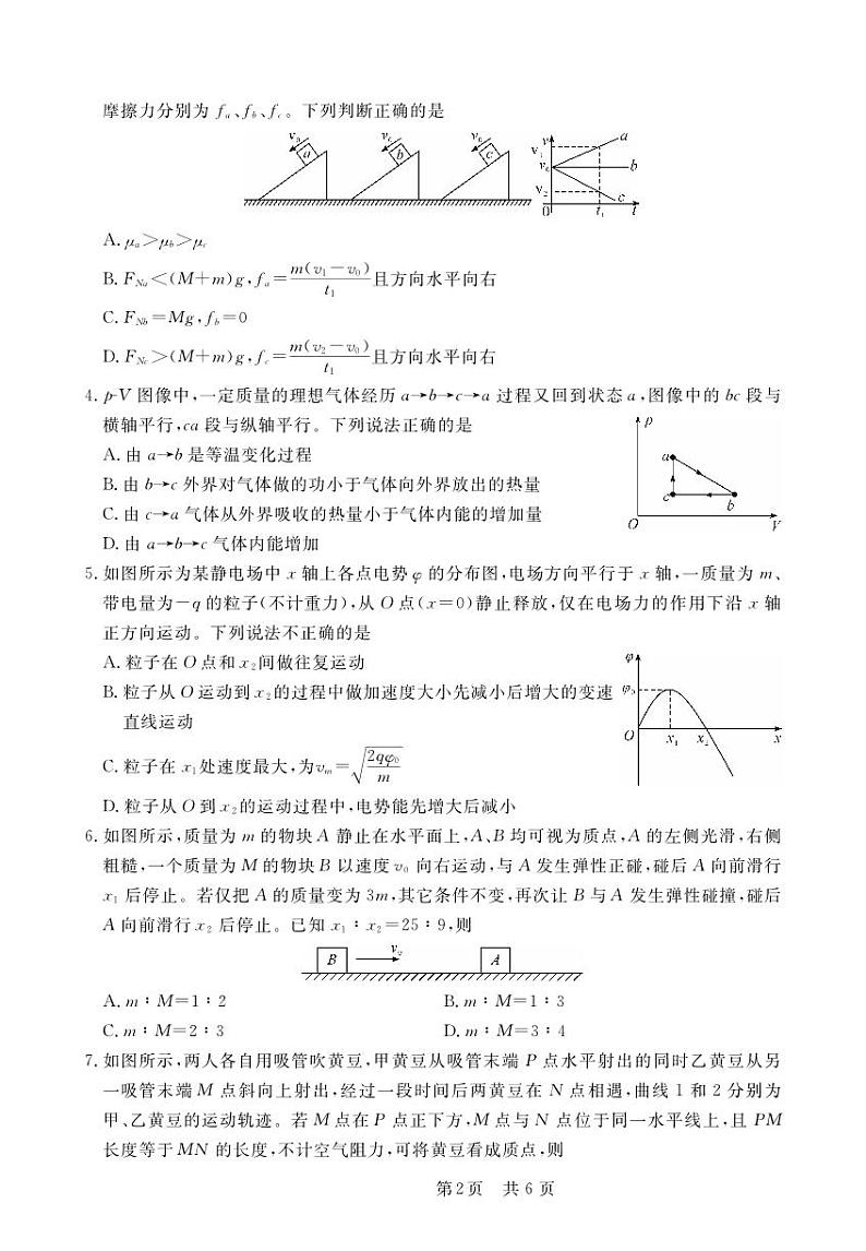 安徽省皖东智校协作联盟2024届高三上学期10月联考物理第2页