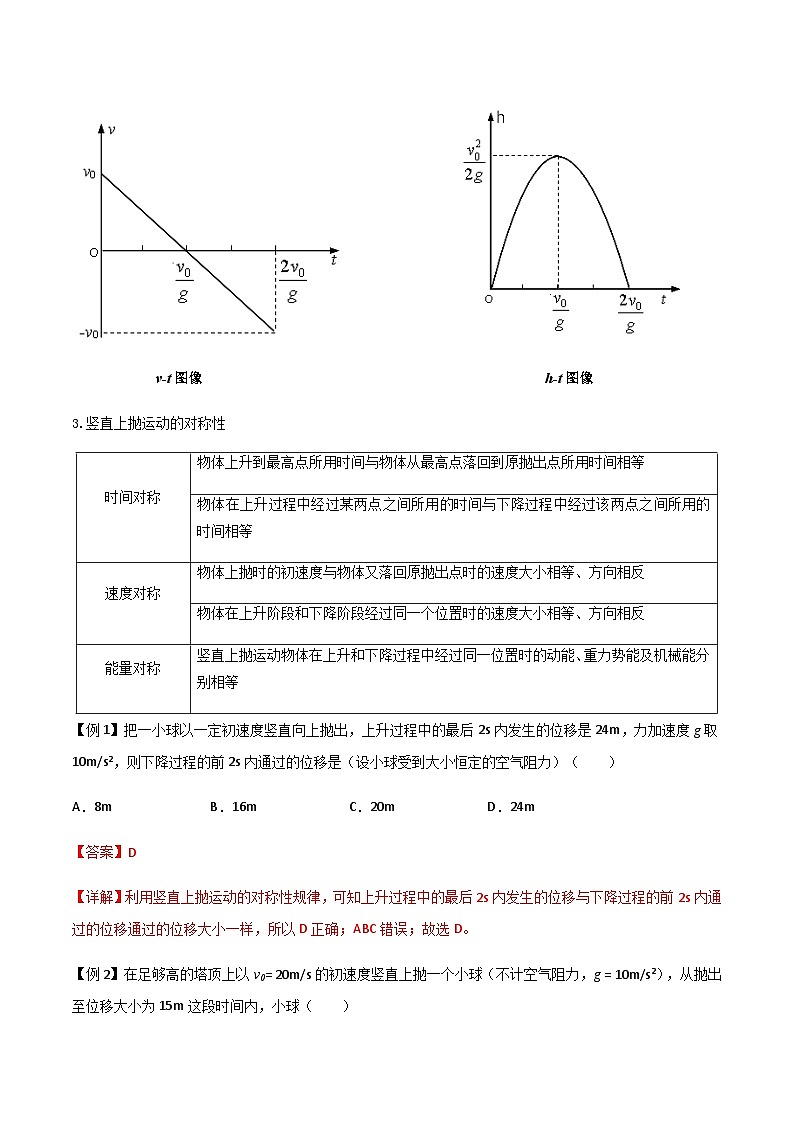 新高考物理一轮复习知识梳理+分层练习专题04 竖直上抛运动规律及相遇问题（含解析）第2页