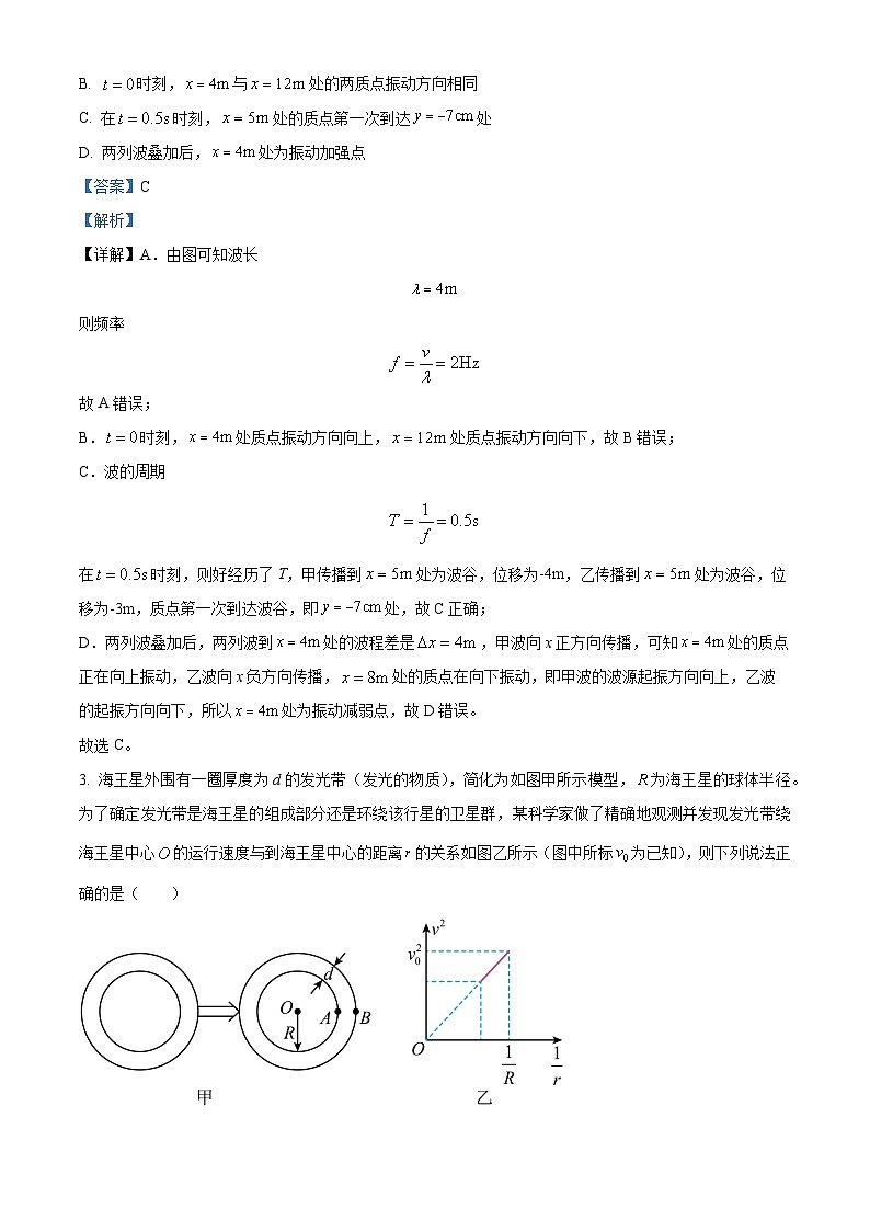 湖南省长沙市第一中学2023-2024学年高三上学期月考物理试题（二）（解析版）第2页
