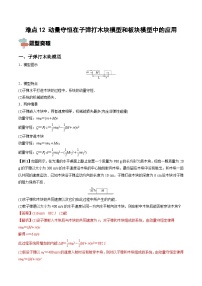 新高考物理一轮复习重难点练习难点12 动量守恒在子弹打木块模型和板块模型中的应用（含解析）