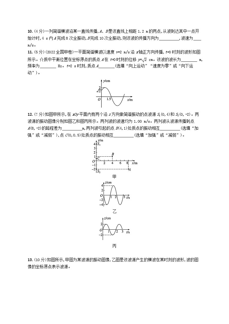新教材2023_2024学年高中物理第3章机械波测评鲁科版选择性必修第一册03