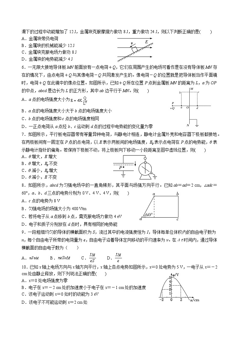 四川省绵阳南山中学2023-2024学年高二物理上学期10月月考试题（Word版附答案）02