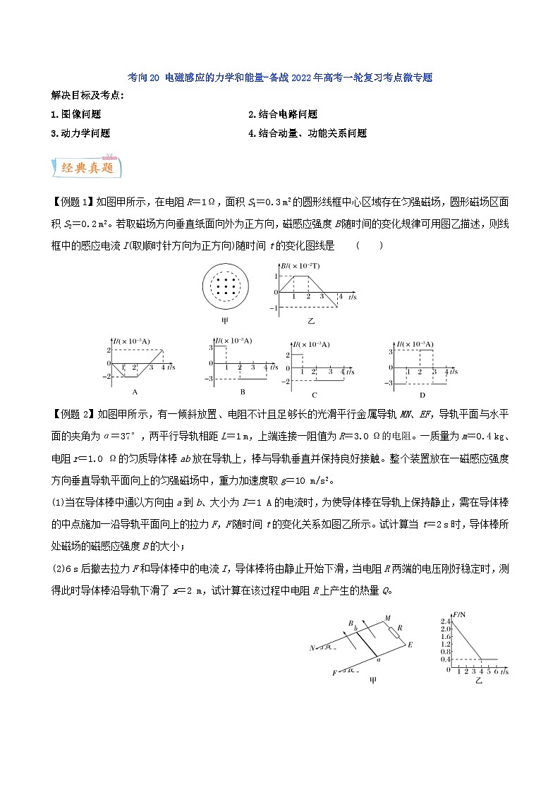 高考物理一轮复习过关训练考点21 电磁感应的力学和能量（含解析）第1页