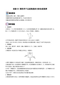 新高考物理一轮复习实验重难点专题实验03 探究两个互成角度的力的合成规律 （含解析）