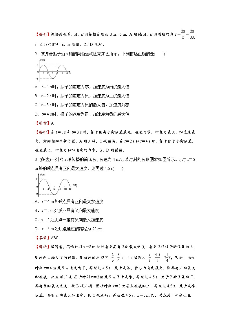 新高考物理三轮复习小题精练14 机械振动   机械波（含解析）第2页
