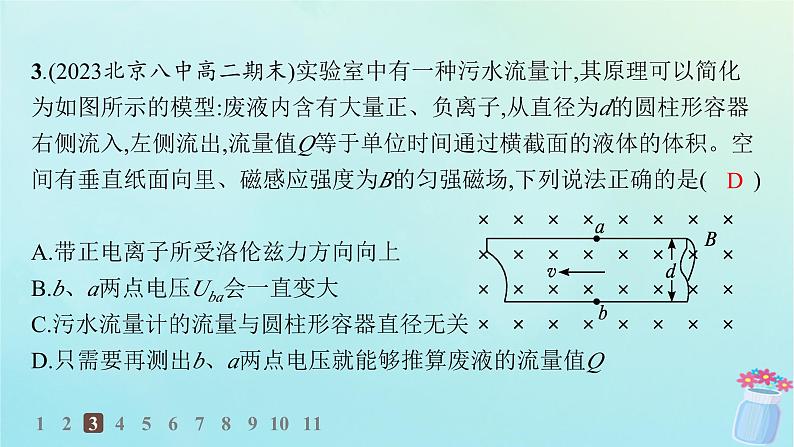 新教材2023_2024学年高中物理第1章磁吃电流的作用4.洛伦兹力的应用分层作业课件教科版选择性必修第二册06