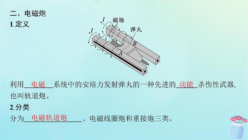 新教材2023_2024学年高中物理第1章磁吃电流的作用2.安培力的应用课件教科版选择性必修第二册07