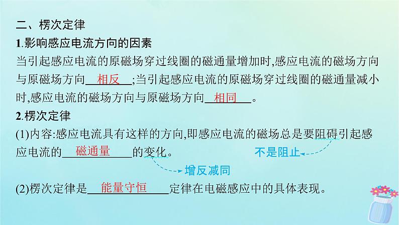 新教材2023_2024学年高中物理第2章电磁感应及其应用1.楞次定律课件教科版选择性必修第二册第6页