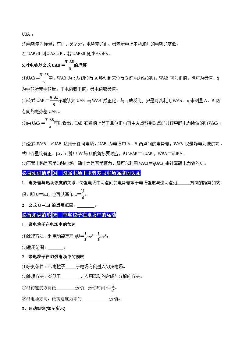 【期中知识点归纳】（人教版2019）2023-2024学年高二上学期物理 必修3 第二单元 静电场中的能量 试卷.zip03