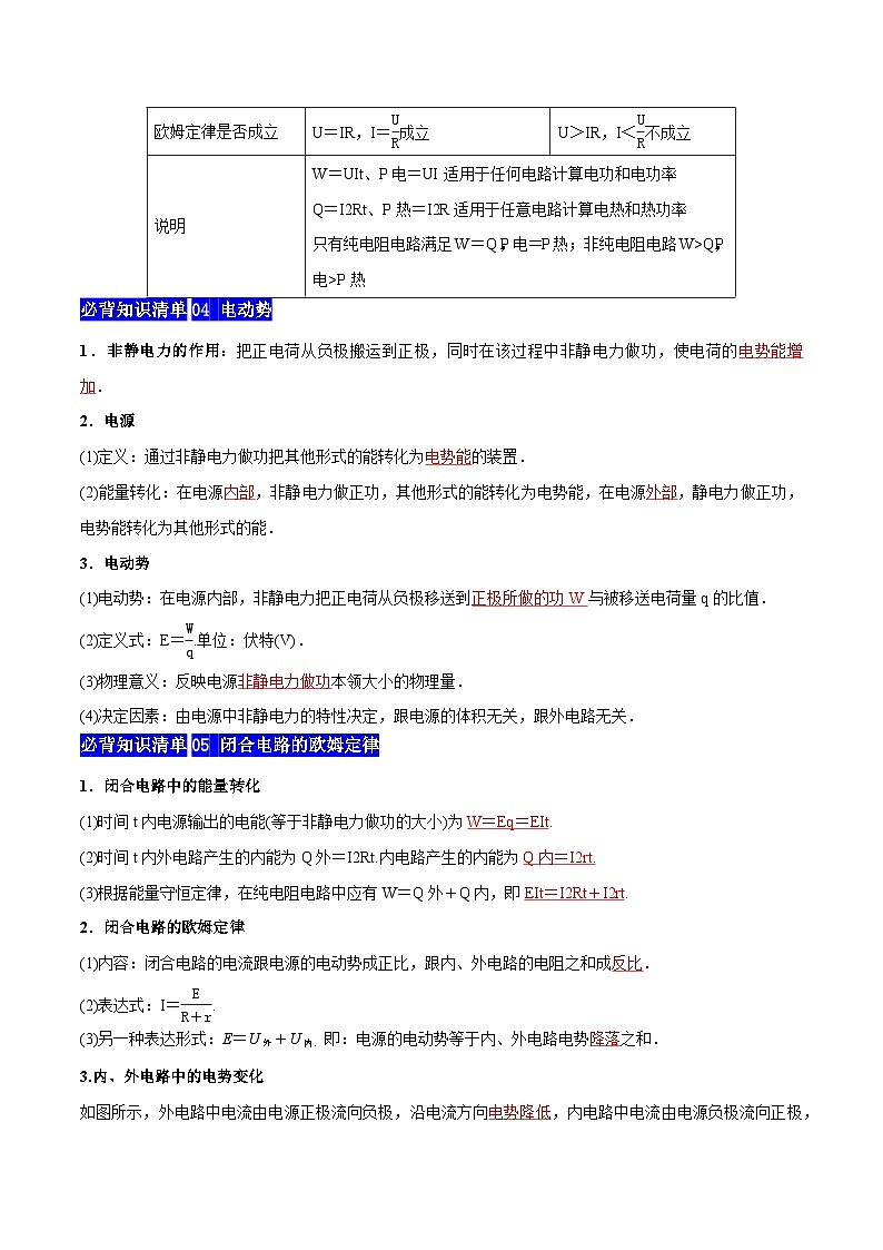 【期中知识点归纳】（人教版2019）2023-2024学年高二上学期物理 必修3 第四单元 电能 能量守恒定律 试卷.zip03