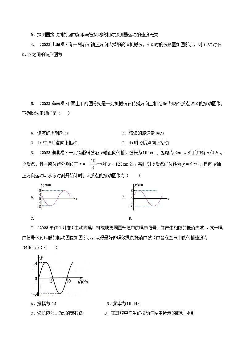 【期中模拟】（人教版2019）2023-2024学年高二上学期物理 选修1第三章  机械波   单元检测 A卷（原卷版） 第2页