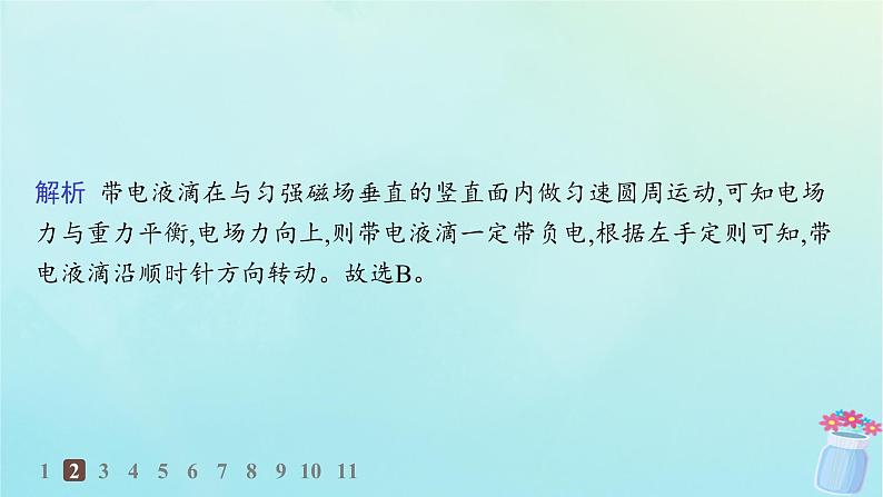 新教材2023_2024学年高中物理第1章磁吃电流的作用专题提升3带电粒子在复合场中的运动分层作业课件教科版选择性必修第二册第5页