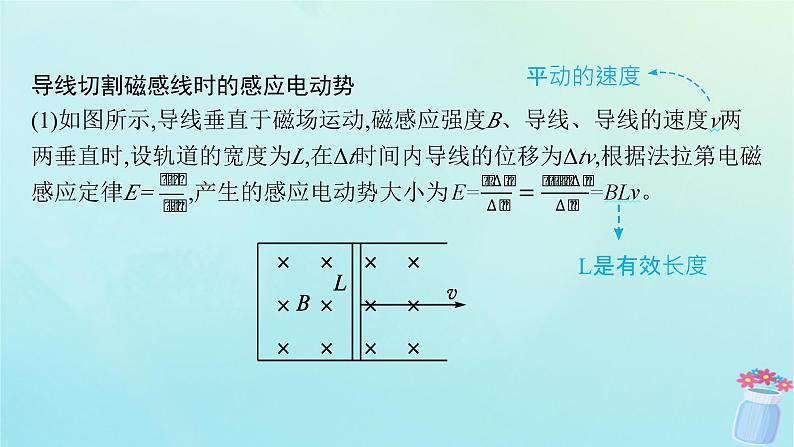 新教材2023_2024学年高中物理第2章电磁感应及其应用2第2课时导线切割磁感线的感应电动势课件教科版选择性必修第二册第4页